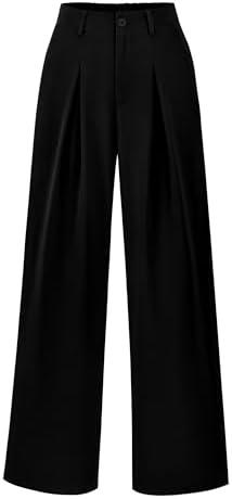 BTFBM Women High Waist Palazzo Pants Fall 2025 Casual Wide Leg Trousers Loose Work Office Business Suit Pant Pockets Large