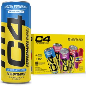 C4 Performance Energy Drink with Zero Sugar, 150mg Caffeine, 12 Fl Oz 12pk (EXP 06/30/27)