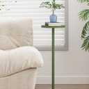 TUTOTAK Tall Round Side Table, Small End Table, Drink Table, Pedestal Side Table, livingroom, Olive Green TB01BOG065