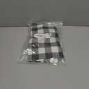 Smiry Round Picnic Tablecloth, Elastic Waterproof Fitted Vinyl Tablecloths for 18"-24" Tables, Flannel Backed Buffalo Plaid Table Cover for Dining, Camping, Outdoor, Black and White