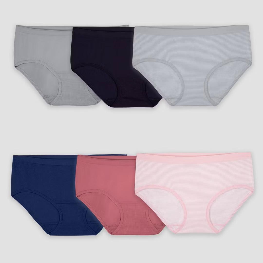 Fruit of The Loom Women's Seamless Underwear Multipack (Assorted), Hipster - Assorted Color, 7