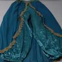 Akokvlar 8pcs Arabian Princess Costume for Women Adult Dress with Accessories Wig (Large, Blue)