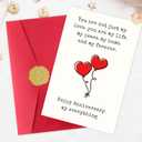 2 x IDU Happy Anniversary Card,Anniversary Card Gifts for Husband Wife Boyfriend Girlfriend Couples,Wedding Anniversary Cards for Partner Men Women Him Her with Heart Balloon Design