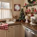 ArtbyHannah Christmas Decorations Hanging Signs, Christmas Canvas Door Sign Merry Christmas & Happy New Year for Holiday Xmas Door Decor (12x12 inch)