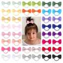 Baby Hair Ties with Bows for Toddler Girls - 2 Inch Soft Elastic Ponytail Holders, Small Hair Ties For Fine Thin Hair, Cute Hair Accessories for Infants 40 Pcs