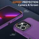 SunStory Compatible with iPhone 13 Pro Case with HD Screen Protector, 3-Layer Heavy Duty Full-Body Cover,3 in 1 Hybrid Protective Case for iPhone 13 Pro 6.1",Purple
