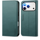 TUCCH Wallet Case for iPhone 17 Pro (6.3-Inch) 2025, 3 Credit Card Slot | RFID Blocking | Stand | PU Leather | Shockproof TPU Interior Shell | Protective Flip Folio Cover | Teal Blue