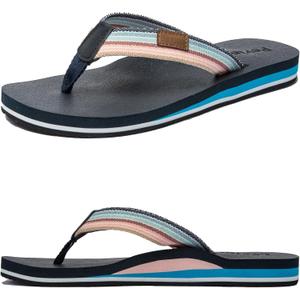 Pevino Women's Orthotic Flip Flops,Casual Comfortable Yoga Mat Thong Sandal with Arch Support (10, Navyblue)