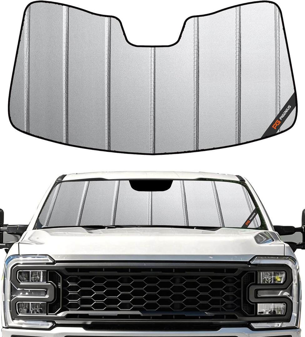 Pigenius Windshield Sunshade for Ford F-250/F-350/F-450/F-550/F-600 Super Duty 2023-2026 Front Window Sun Shade - Safeguard
