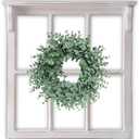 Sintosin Farmhouse Window Frames Wall Decor 29 X 30 Inch, Hanging Distressed White Rustic Rectangle Window Frame, Vintage Carved Wood Framed Wall Decor Living Room, Shabby Chic Home Decor