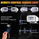 Remote Control Marine LED Searchlight for Boat Truck, 12V 24V 8 Inch Hunting Search Spotlight with 360 Rotating, Waterproof 50W 5000lm LED Spot Light for Off-Road, ATV, SUV, 6 Strong Magnets Built-in