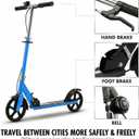 Non-Electric Scooters for Kids 8-12, Teens & Adults - Foldable Commuter Scooter with 8" Wheels, Bell, Hand Brake & Adjustable Height 30"-40.5", 220LB Capacity, Manual Push Scooter for Campus & Park