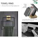 5 Pieces Bathroom Hardware Accessories Set Black and Gold Towel Bar Set,Wall Mounted Stainless Steel,23.6 Inch