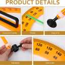 MotiMind 1 Set Large Mathematics Teaching Kit Including 1 Pcs Jumbo Teaching Ruler 1 Pcs Large Protractor 1 Pcs Geometry Compass Big Geometry Measurement Tool for Teacher Classroom Black Board