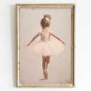 Ballet Girl Canvas Wall Art Pink Ballet Poster Baby Girl Nursery Artwork Ballerina Art Print Vintage Dancer Painting Pink Nursery Pictures Cute Ballerina Wall Art Elegant Dancer Picture 16x24in No Frame