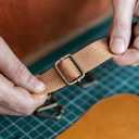 CRAFTMEMORE Solid Brass Movable Bar Slide Strap Adjuster Triglide Belt Keeper Purse Making S316 (1 Inch)