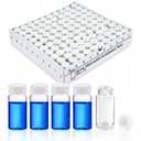 20mL Liquid Scintillation Counting Vials, 100PCS | Borosilicate Glass Sample Vials, 22-400 White Polypropylene Screw Cap, Silver Aluminum Foil Liner, Multi-Purpose Use