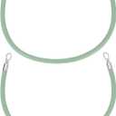 uxcell 2Pcs Leather Handbag Handles, 50cm/19.7" PU Leather Shoulder Bag Straps Leather Purse Straps for Women's Handbag Tote Bag Handles Replacement (Green, Silver)