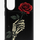 for Samsung Galaxy S25 Edge Case (Black Skeleton Skull)
with Card Holder Cute - Kawaii Design Military-grade Drop Protection Rugged Wallet Cases For Women