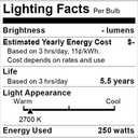 Satco 250-Watt BR40 Incandescent CLEAR Heat Lamp Light Bulb (12 Pack)