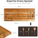 Teak 30 Inch Large Charcuterie Boards for Party with Cheese Knife Set of 3 with Handles Extra Long Wooden Serving Cheese Boards Charcuterie Boards Set