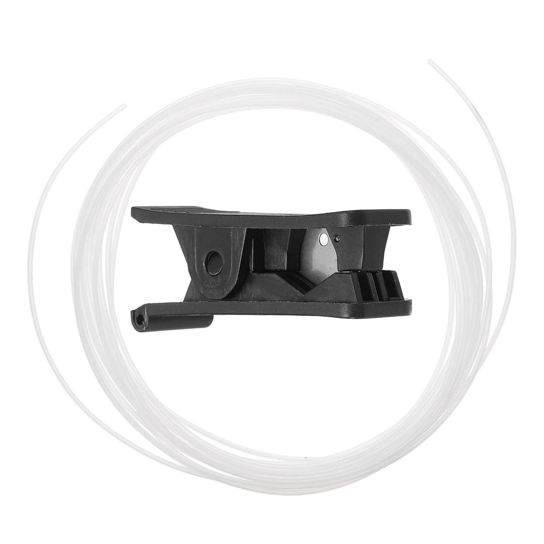 MECCANIXITY 16.4 ft PTFE Tubing, 0.8mm ID x 1.6mm OD PTFE Tube Kit Low Friction with Black Tubing Cutter for Most 3D Printer Filament(White)