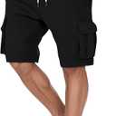 Men's Cargo Sweat Shorts Casual Drawstring Elastic Waist Athletic Workout Gym Jogger Shorts M