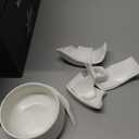 MIAMIO – 11 Oz., Set of 4 Ceramic Tea Cup and Saucer Bamboo/Tea Mug - Wide Cappuccino Cup, Coffee Cups Ceramic Mug for Cappuccino, Latte, Espresso & Americano - Luxe Collection (White)