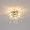CM MZY 6-Light Sputnik Flush Mount Ceiling Light Fixture, Modern Gold Crystal Firework Ceiling Lights, Close to Ceiling Lamp for Bedroom Kitchen Hallway Entryway Bathroom, Gold