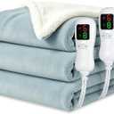 Electric Blanket Queen Size 84"x90",Heating Blanket, Soft Flannel Heated Blanket, 9 Heating Levels,1-9 Hours Auto Off, Fast Heating, Overheat Protection, Machine Washable,Gifts for Woman,Gray