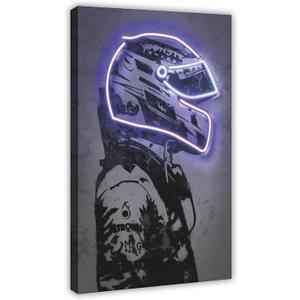 ELIGZ Neon Vintage Helmet,Streetation, Motorcycle, Neon Helmet Living Bedroom Bathroom Home Canvas Art Poster And Wall Art Picture Print Modern Family Bedroom Decor Posters 16x24inch(40x60cm) (Frame-style)