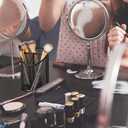 2 Pack Pen Holder Mesh Round Pencil Holder Desktop Organizer 3 Compartments, Black