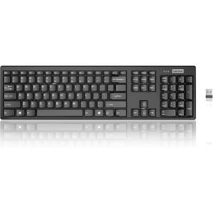 Lenovo 100 Wireless Compact Keyboard Cordless Keyboard for PC & Laptop with Windows Silent Keys Full-Size Layout with Numeric Keypad Plug & Play USB Receiver Portable, Black