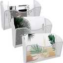 EasyPAG 3 Single Pocket Wall File Organizer, Mesh Hanging File Folder Organizer for Letter/A4 Size Folders, Wall Mounted Vertical Mail Holder for Paperwork, Office, Home, School, White