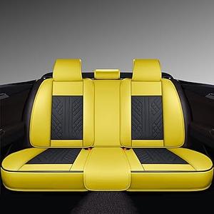 GXT Bench Seat Cover, Premium Faux Leather Bench Seat Covers for Trucks - Universal Fit for Most Sedans SUV Pick-up Truck, Durable for Long Lasting Protection(Yellow and Black)