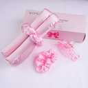 3 x Heatless Curler Set,Heatless Silk Curls for Long Hair,No Heat Large Rollers Overnight,Rubber Curling Rods (Pink1)