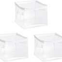 Amazon Basics Clear Zippered Storage Bags for Closet Organization, Stackable Clothing and Linen Storage Containers, 2-Pack
