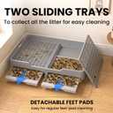 Deluxe Rabbit Cage with Trays & Wheels Large Space Bunny Cage Indoor Gray (34.64"L x 22.44"W x 25.6"H)