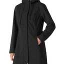 Outdoor Ventures Women's Lightweight Waterproof Fleece Lined Hooded Softshell Rain Jacket, Warm Windbreaker Long Coat XXL