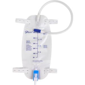 3 Pack Easy-Tap Catheter Leg Bag Urinary Drainage Bag, 500ml, Anti-Reflux Valve, Cloth Straps, Easy Flip Drain 18 Tubing