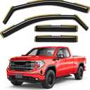 in-Channel Window Rain Guards Fit for 2019-2026 Chevy Silverado/GMC Sierra 1500 Double Cab,Truck Extra Durable Window Visors Window Deflectors Vent Visors Vent Shades Car Accessories-4 pcs
