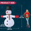 JOIEDOMI 8 FT Tall Christmas Inflatable Snowman Outdoor Decorations, Christmas Blow Up Snowman Yard Decorations with Colorful Projector LED Lights for Xmas Party Yard Outdoor Indoor Garden Lawn Dcor