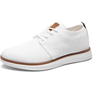Bruno Marc Men's KnitFlex Breeze Mesh Sneakers Oxfords Lace-Up Lightweight Casual Walking Shoes (12, 01 White)