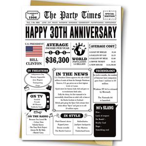 3 x Missonemi Jumbo 30th Anniversary Card for Women Men, Big 30 Year Anniversary Cards Gifts for Husband Wife, Funny Pearl Wedding Gifts for Parents