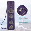 Gonex Yoga Mat Bag, Yoga Mat Carrier Full-Zip Exercise Yoga Mat Carry Bag for Women Men with 2 Multi-Functional Storage Cargo Pockets Extra Wide Adjustable Shoulder Strap (Purple Paisley)