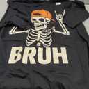 Bruh Halloween Skeleton Rock On for Mens Boys Toddlers Kids T-Shirt 2XL