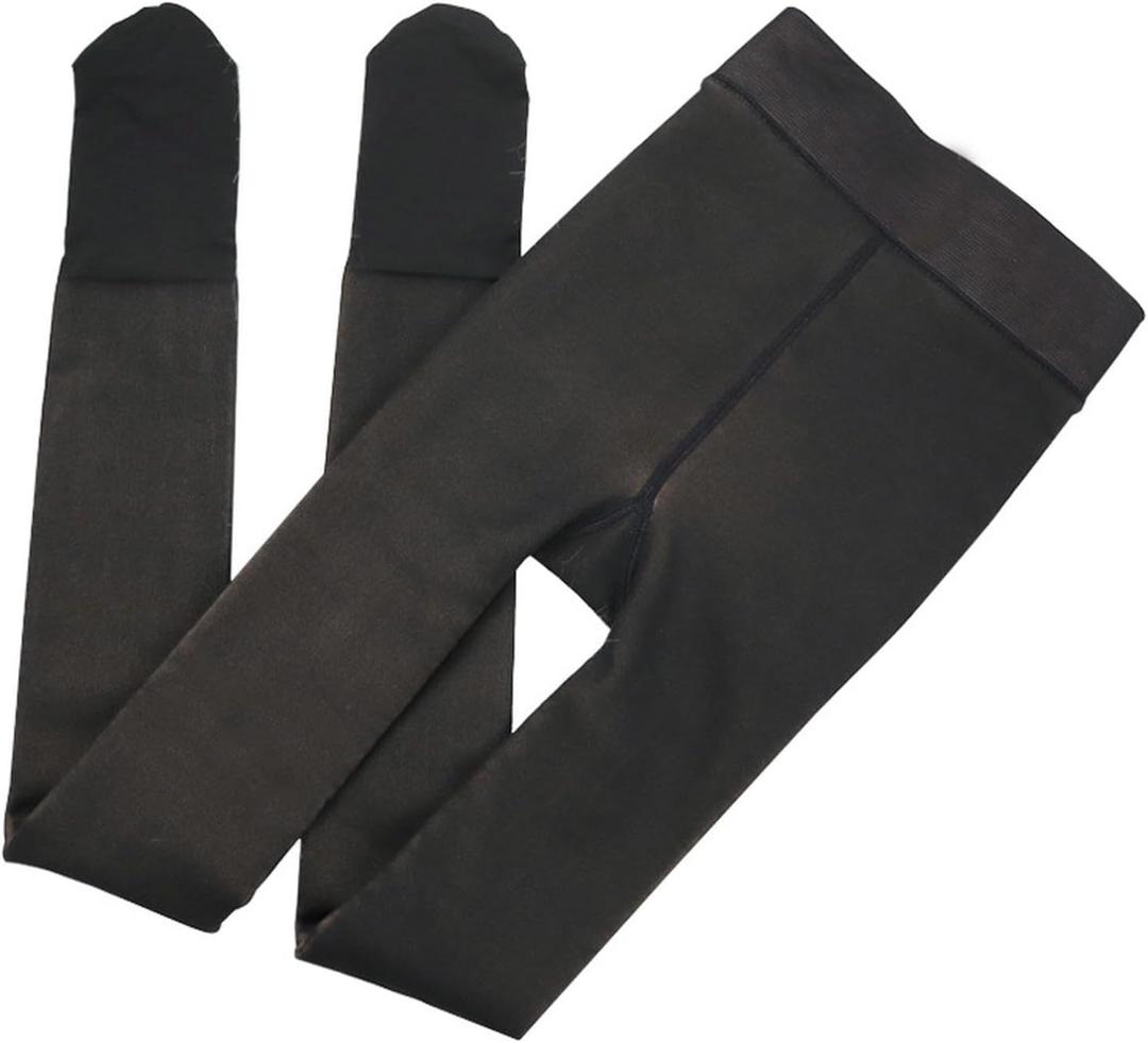 Autumn And Winter Base Fleece Pantyhose, Skin-Penetrating Women's Pantyhose - Black Foot-Step - 80g