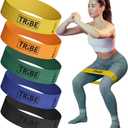 Tribe Lifting Fabric Resistance Bands for Glutes & Legs | 5 Fabric Workout Bands Set | Thick Booty Bands for Squats, Lunges, Hip Training, Physical Therapy & Home Workouts (Multicolor)