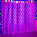 Mega-L Glow in The Dark Party Supplies, 2 Pack Neon Party Decorations 3.3 x 6.6 ft Fluorescent Fuchsia Round Tinsel Foil Fringe Curtains, Photo Booth Prop Backdrop Streamer Birthday Party Decor 3Pack