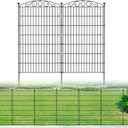 10 Panel No Dig Decorative Garden Fence - 48in H x 22.6 ft L, Tall Animal Barrier for Dogs Rabbits, Rustproof Metal Wire Panels for Yard, Patio, and Outdoor Border Use